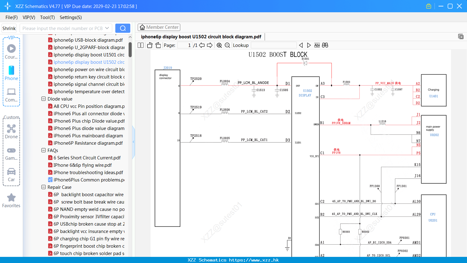 IPhone6p Display Boost U1502 Circuit Block Diagram